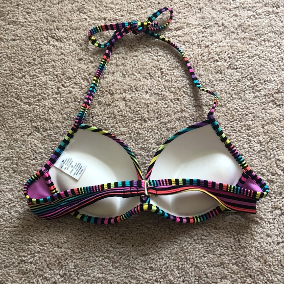 🔥FINAL SALE~ Rainbow Padded Underwire Swim Top Size M - Picture 2 of 3